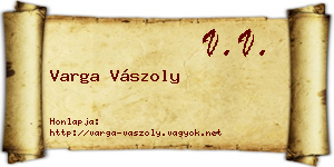 Varga Vászoly névjegykártya